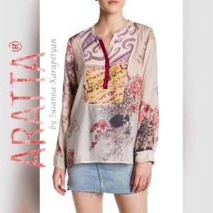 🆕 ARATTA - Heart Beat Velvet detail Floral Shirt